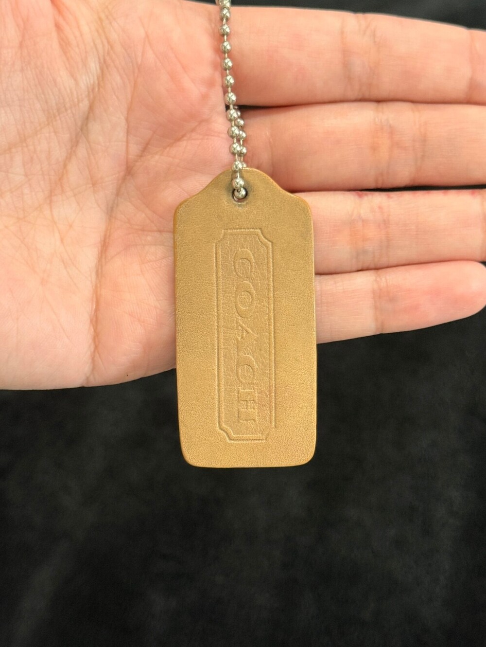 2.25" Vintage Coach Leather Key Fob Keychain Hangtag